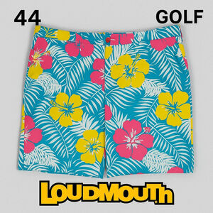 Loudmouth Men's Flat Front Shorts - Blue, Yellow, Pink Floral